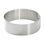 De Buyer Perforated Stainless Steel Straight Tart Ring 105x35mm