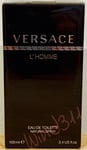 Versace L'Homme 100ml Eau De Toilette EDT For Men - Fragrance Spray Aftershave