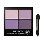 Revlon ColorStay 24 Hour Eyeshadow Quad with Dual-Ended Applicator Brush, Longwear, Intense Color Smooth Eye Makeup for Day & Night, Seductive (530)