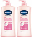 600ml x 2 Bottle Vaseline Body Lotion Healthy Bright UV Lighten