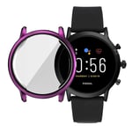 YOUZHIXUAN Smart watch series Suitable for FOSSIL Gen 5 Carlyle All-inclusive Electroplated TPU Protective Shell(purple) (Color : Silver)