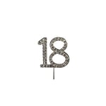 Cake Star Diamante Silver Cake Number, Sparkling Numbers 0-9 on Strong Metal Wire, Baking Decorations for Celebrating a Birthday or Anniversary, Better than Candles, Give Cakes a Personal Touch - Clear 18