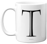 Personalised Alphabet Initial Mug - Letter T Mug, Gifts for Him Her, Fathers Day, Mothers Day, Birthday Gift, 11oz Ceramic Dishwasher Safe Mugs, Anniversary, Valentines, Christmas Present, Retirement