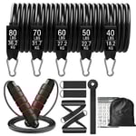 Motståndsband Set, 300 lbs Viktkapacitet, Inkluderar Hopprep,SET-300LB-12ST