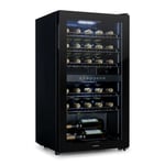 Wine Fridge Refrigerator Wine Cooler Beverage 2 Zones 80L Glass Door LED Black