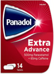 Panadol, Paracetamol Caffeine Pain Relief Tablets 500mg/65mg Extra Advance, Red