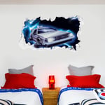 Beautiful Game Back To The Future Delorean Broken Wall Sticker Graphic Art Decal Vinyl Mural (90cm width X 45cm Height)