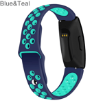 Replacement Watch Band Smart Bracelet Silicone Strap Blue&teal L-230mm