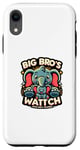 Coque pour iPhone XR Big Bro's Watch Funny Sibling Cartoon Style Elephants S12