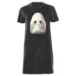 American Horror Story Crying White Nun Women's T-Shirt Dress - Black Acid Wash - XXL - Black Acid Wash