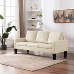 vidaXL 3-personers sofa kunstlæder cremefarvet