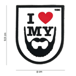 101 INC PVC Patch - I Love My Beard (Färg: Vit)