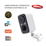 Caméra Intérieure Extérieure sur batterie Full HD P990432 + Carte Micro SD 128G - 1080P Wifi Détection de mouvement Vision nocturne