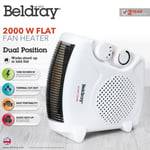 Beldray EH0569SSTK UPRIGHT/FLAT PORTABLE FAN HEATER WITH COOL AIR FUNCTION 2000W