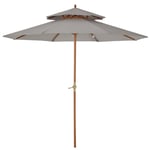 Wood Patio Parasol Sun Shade Outdoor Garden Umbrella Canopy