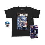 Funko Pop! Pocket Pop and Tee: Marvel - Captain America, Kids Small (US IMPORT)