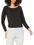 Calvin Klein - Crewneck Sweatshirt Women - Modern Cotton Line - Black - XS - CK Women's Loungewear - Signature Elasticated Hem - Cotton, Polyester