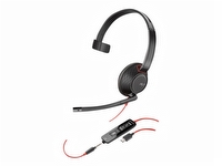 Poly Blackwire 5210 - 5200 Series - headset - på örat - kabelansluten - 3,5 mm kontakt, USB-C - Certifierad för Microsoft-teams