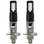 2x H1 6000k Superljus Vit 6000lm DRL LED-Strålkastarsats Helljus