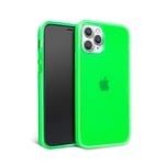 Felony Case - iPhone 11 Pro Neon Green Clear Protective Case, TPU and Polycarbonate Shock-Absorbing Bright Cover - Crack Proof with a Gloss Finish - Wireless Charging Compatible