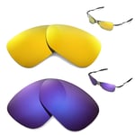 Walleva 24K Gold + Purple Polarized Replacement Lenses For Oakley Crosshair 1.0