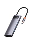 Baseus Hub 5in1 Metal Gleam Series USB-C to 3x USB 3.0 + HDMI + USB-C PD USB Hub - USB 3.0 - 5 porte - Grey