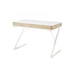 Bureau droit scandinave blanc/chêne Hongrie Blanc