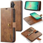 DG.MING Samsung Galaxy A26 Plånboksfodral med avtagbart skal, Cognac