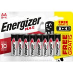 Energizer Max AA / E91 Batterier (12 Stk.) (8+4)