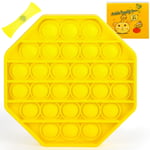 Push Pop Bubble Sensory Fidget Toy,Autism Special Needs Stress Reliever Silicone Stress Reliever Toy Anti-Anxiety Fidget (Yellow Octagon)