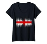 Womens England Sing Football Supporter St George Cross Soccer Fans V-Neck T-Shirt