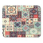 Mousepad Computer Notepad Office Patchwork Pattern from Retro Blue Orange Red Violet Beige Home School Game Player Computer Worker Inch