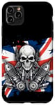 Coque pour iPhone 11 Pro Max Crâne de moto patriotique britannique