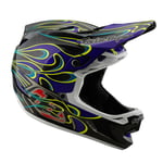 Troy Lee Designs Design D4 Torched Carbon Full Face Helmet - Black / Purple Large Black/Purple