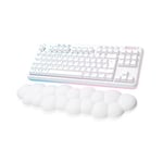 Logitech G715 Wireless Mechanical Gaming Keyboard with LIGHTSYNC RGB Lighting, LIGHTSPEED, Linear Switches (GX Red) and Keyboard Palm Rest, PC and Mac Compatible - White