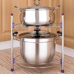 LXC Multi-function Kitchen Pot Rack Double-layer Wok Soup Pot Stainless Steel Pot Rack