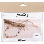 Mini DIY Kit - Skapa smycken med glaspärlor i rosa, Creativ Company