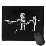Bruce Lee and Chuck Norris Pulp Fiction Customized Designs Non-Slip Rubber Base Gaming Mouse Pads for Mac,22cm×18cm， Pc, Computers. Ideal for Working Or Game