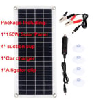 Panneau de charge,Panneau solaire 150W 300W,batterie de Charge 12V avec Module de contrôleur,2 ports USB- 150W Solar Panel