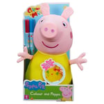 Peppa Pig Plush Colour Me Soft Toy with 2 Pens Machine Washable 30cm Tall 3+ Yrs
