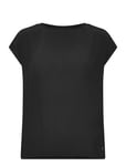 Albony Drop Shoulder Round Neck Tee Tops T-shirts & Tops Short-sleeved Black Tamaris Apparel