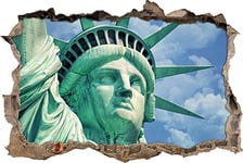 pixxp Rint 3D WD s2327 _ 62 x 42 Magnifique Statue de la Liberté percée 3D Sticker Mural Mural en Vinyle, Multicolore, 62 x 42 x 0,02 cm