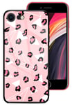 stilluxy Se 2020 Leopard Case iPhonese Compatible with Apple iPhone 7/8 Se2020 Cover Cute Girly Glitter Glass Iphone7 Iphone8 Se2 I Phone for Girls Aifon Protective Skins 4.7 inch (Pink)