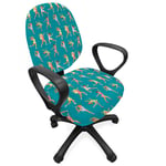 Ice Skates Office Chair Slipcover Women Performing on Rink