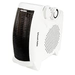 Russell Hobbs RHFH1005W 2000W/2KW Electric Heater in White PTC Ceramic Heater, Portable Horizontal Vertical 2 Heat Settings Overheat Protection, Adjustable Thermostat 20m2 Room Size, 2 Year Guarantee