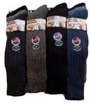 MENS 3 PAIRS LONG THICK WOOL THERMAL WINTER WARM WALKING HIKING SKI BOOT SOCKS