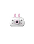 Roneberg digital camera for kids bear shaped small front camera to take 'selfie', face recognition, autofocus, a screen with a filter to protect the baby's delicate eyes, built-in photo filters (PINK)
