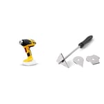 WAGNER Battery-Operated Heat Gun Furno 550, incl. Reflector and Wide-Jet Nozzle + WAGNER Paint Scraper kit incl. 3 Blades for FURNO Heat Guns