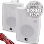 120w Pair Stereo Bluetooth Active Speakers Bookshelf Wall Mount Hi-Fi AUX White
