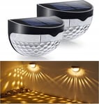 SOLAR VÄGGLAMPA TRÄDGÅRD 2 ST 6 LED UTOMHUSLAMPOR
